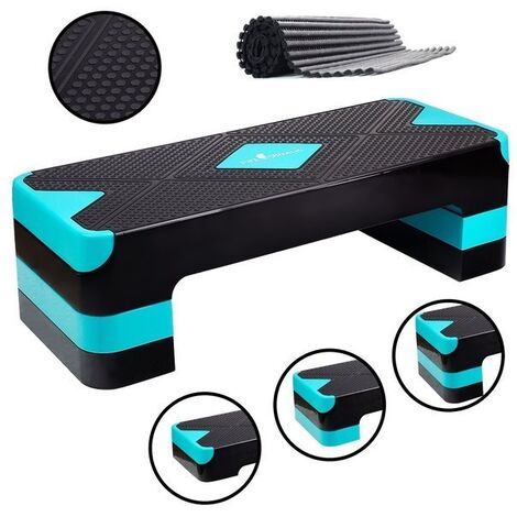 Step aerobico blu - 3 posizioni in altezza - 67x27 cm