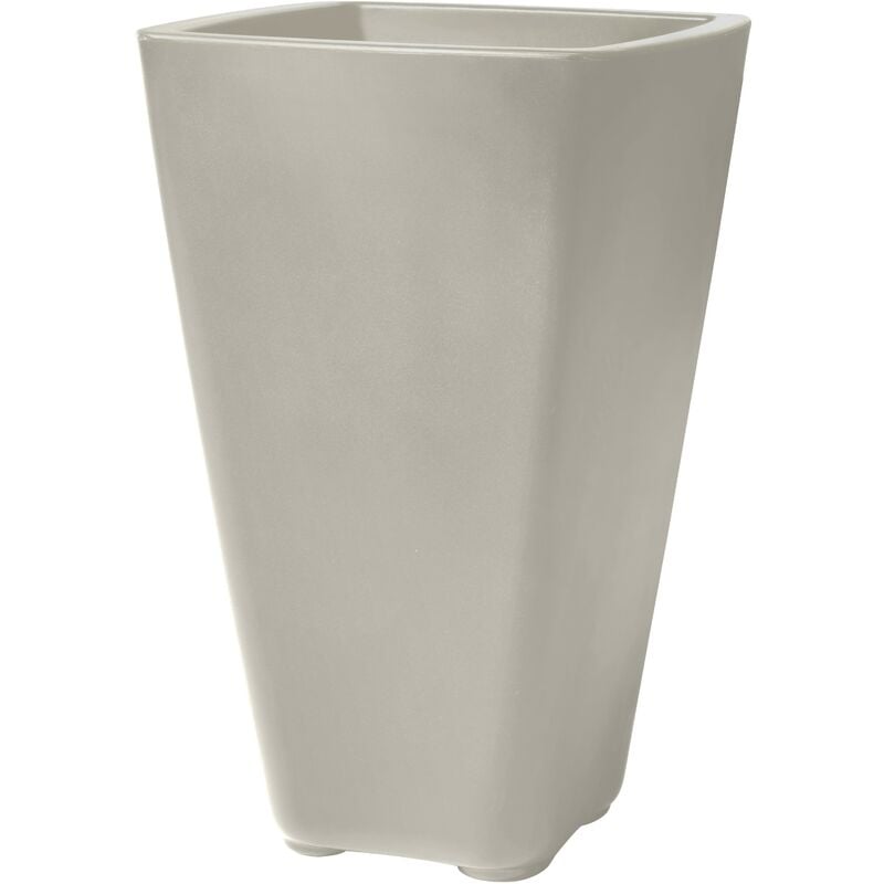 Bridgeview - Pot de Fleur Grand - Béton Jardinière Balcon Léger et Facile à déplacer - Plastique rotomoulé - 42,8 x 42,8 x 66 cm - Gris - Step2