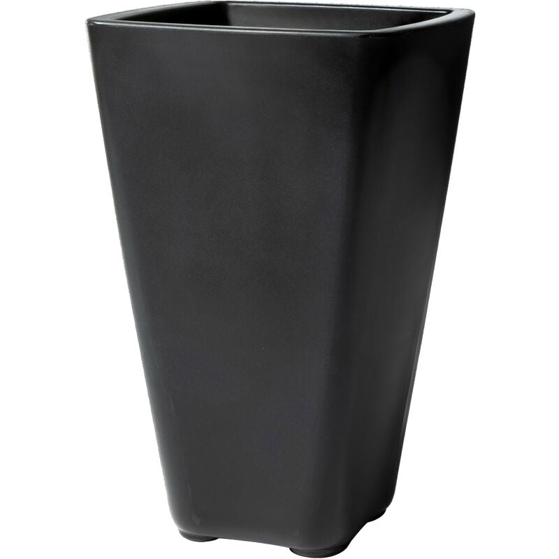Step2 - Bridgeview - Pot de Fleur Grand - Onyx noir Jardinière Balcon Léger et Facile à déplacer - Plastique rotomoulé - 42,8 x 42,8 x 66 cm - Gris