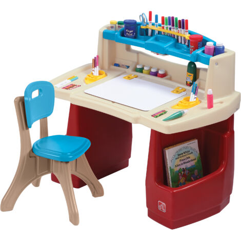 Step2 Deluxe Art Master Bureau & Chaise D'Enfant Table De Créativité En Plastique Avec Espace De Rangement