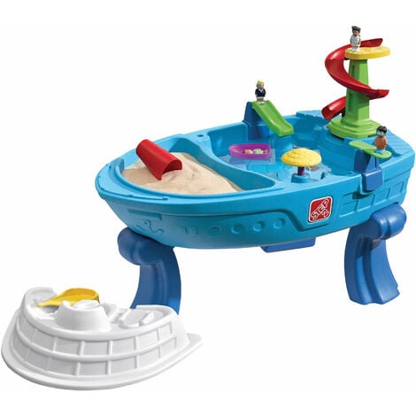 Step2 Fiesta Cruise Sand & Wassertisch | Wasserspieltisch für Kinder in Blau mit 10-teiligem Zubehör Set | Wasserspielzeug / Sandtisch für den Garten - Blau