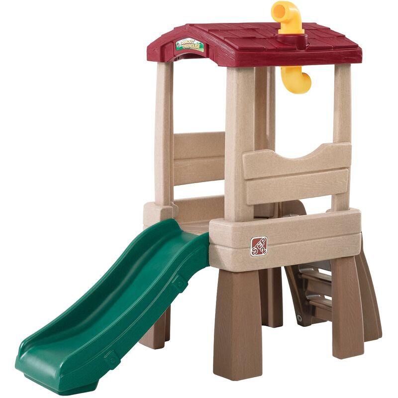 Lookout Treehouse Aire de Jeux Enfant | Toboggan pour Enfants intérieur ou extérieur / jardin - Marron - Step2