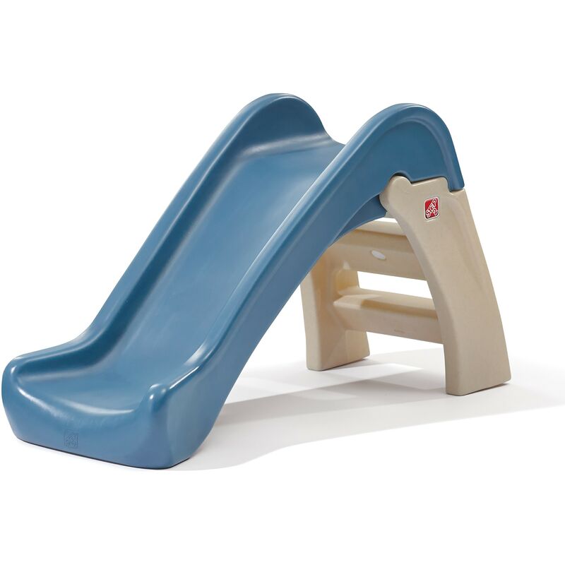 Step2 Play & Fold Toboggan pliant pour Enfants gris / bleu | Toboggan enfant à partir de 18 mois | Toboggan de 103 cm en plastique - Bleu