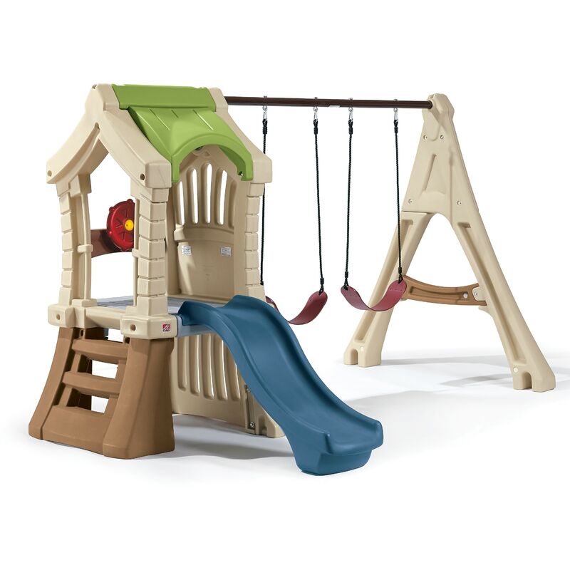 Step2 - Play Up Gym Set Aire de Jeux Enfant avec Toboggan & Balançoire | Aire de jeux en Plastique pour les Enfants - Multicolore