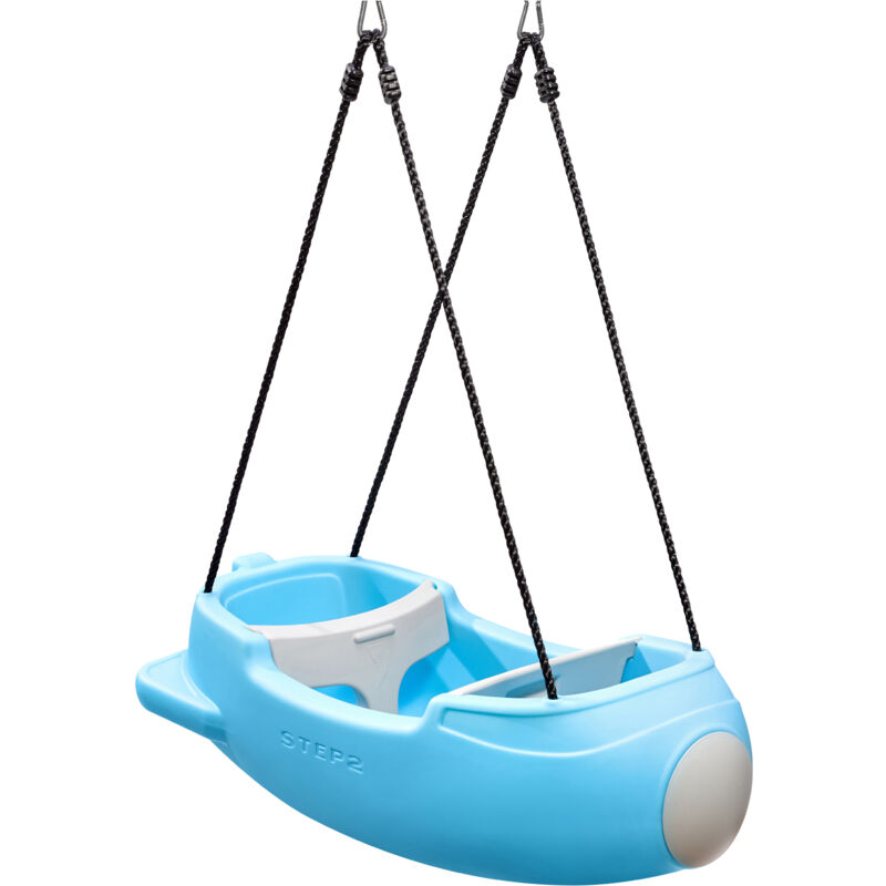 Step 2 - STEP2 Rocket Swing For Two Balancoire, bleue et Grise Balancoire bebe 2 places Balancoire Jardin en forme de Fusée Spatial Balancoire Bebe