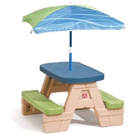 Step2 Sit and Play Table pique nique avec Parasol | Table picnic Enfant en Plastique