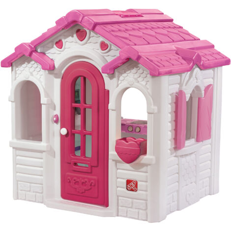 Step2 Sweetheart Maison Enfant en Plastique Maison de Jeux rose pour l'extérieur / jardin Maisonnette / Cabane de Jeu avec Accessories - Rose