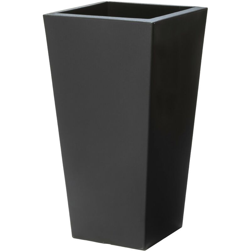 Step2 - Tremont Pot de Fleur - Carré et Grand - Onyx noir Jardinière Balcon Léger et Facile à déplacer - Plastique rotomoulé - 38,1 x 38,1 x 71,1 cm