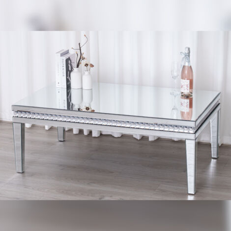 Stephanie Diamond Mirror Crystal Coffee Table