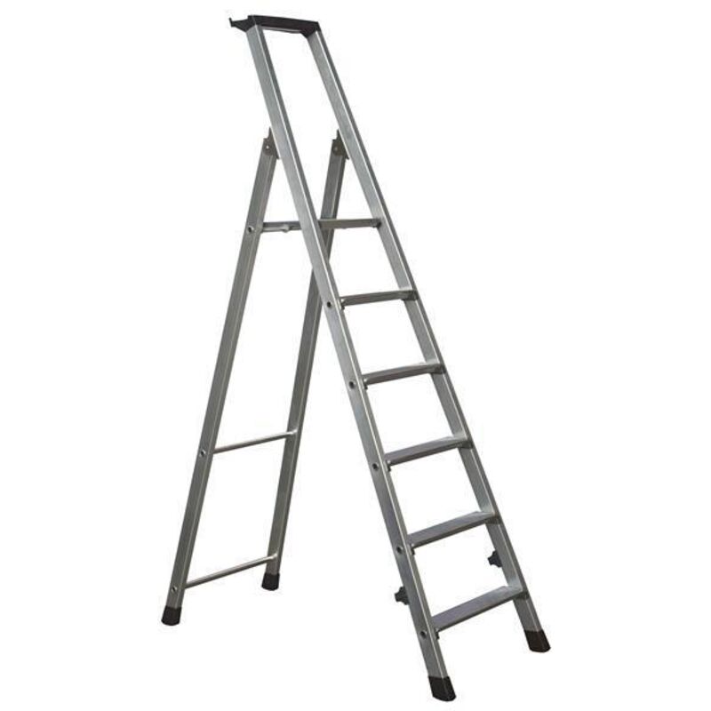 Zarges Aluminium 6 steps Step Ladder, 1.26m platform height, 1.86 m open length