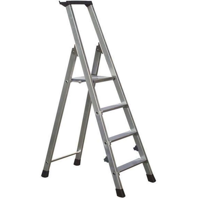 Zarges Aluminium 4 steps Step Ladder, 830mm platform height, 1.43 m open length