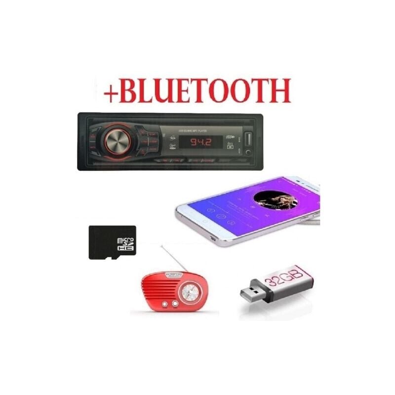 Image of Housecurity - stereo auto bluetooth autoradio vivavoce radio fm MP3 usb micro sd aux 1 din