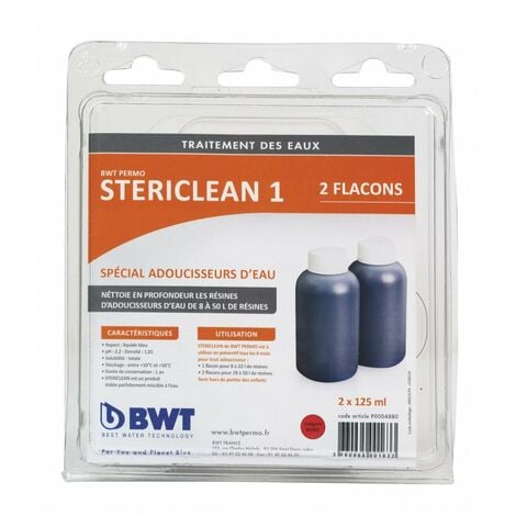 Stericlean 1 nettoyeur de résines adoucisseur (2x125 mL) - BWT