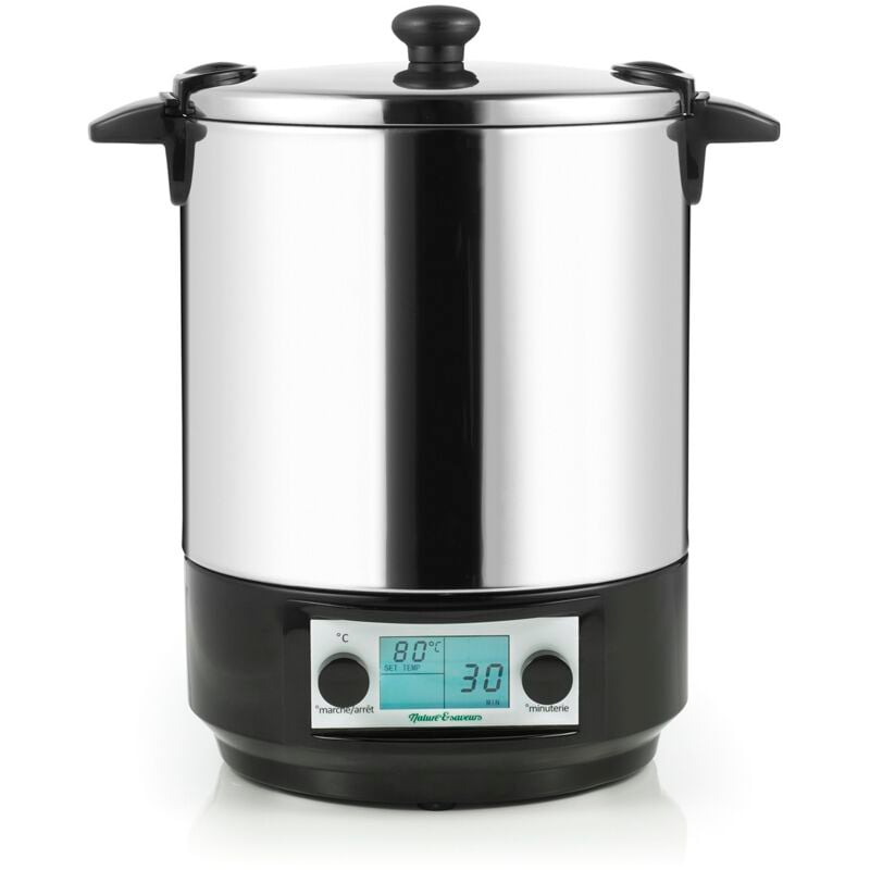 Stérilisateur de bocaux électrique cuve inox avec écran lcd robinet et minuteur 12l 1650w Nature&saveurs NSST12INA