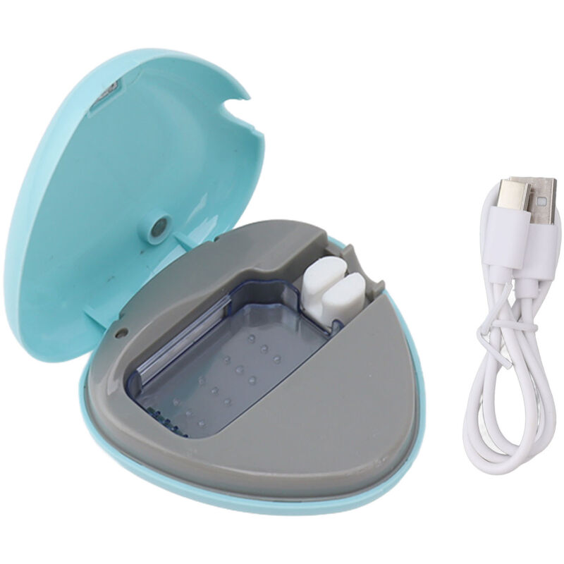 Stérilisateur de Brosse à Dents Portable Rechargeable - Support Nettoyeur pour Voyage et Maison - Coque Bleue