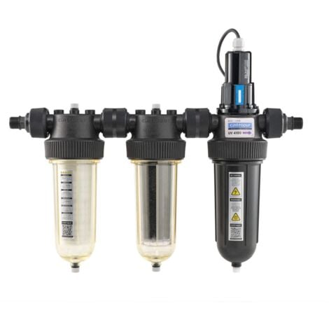 STERILISATEUR TRIO-UV CINTROPUR 4100 26/34 - 230V - 50Hz - Désinfection des eaux de puits contaminées - Équipé d'un préfiltre 25µm et d'un filtre à charbon actif