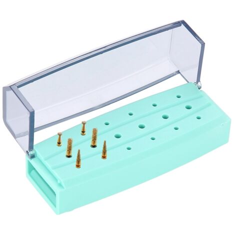 Sterilisierbare Aufbewahrungsbox für zahnärztliche Instrumente, 18 Fächer, grün, Bohreraufbewahrung S015C