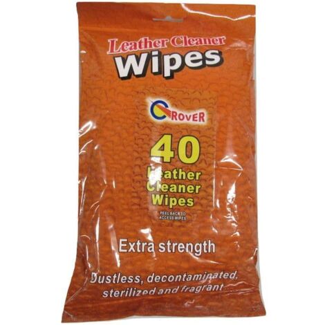Sterilising Leather Cleaning Wipes (Car Furniture Sofa Seat Couch Bag Extra Strength) X40