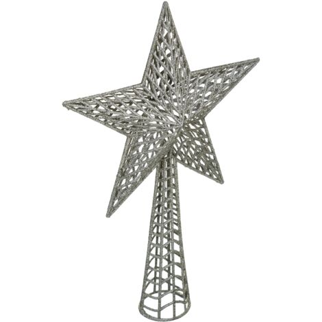 Stern Glitzerstern H.38cm Silber - Feeric lights & christmas