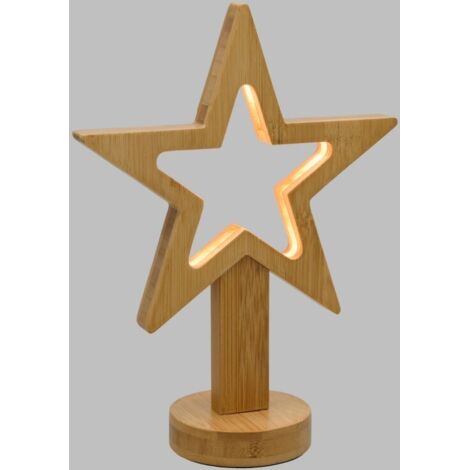 Stern mit Sockel, H25 cm, warmweiße LED