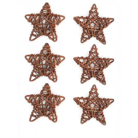 Sterne aus Naturrattan für Weihnachts-, Hochzeits- und DIY-Partydekoration (Café)