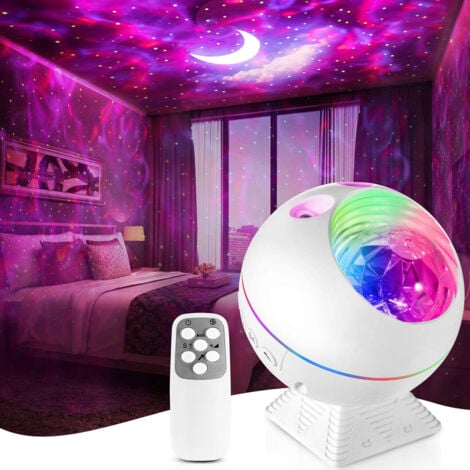 MEMKEY Sternenhimmel-Projektor für Kinder, Baby, LED-Nachtlicht, Planetarium, Galaxie-Lampe, Auto-Schlafzimmer-Wohnzimmer-Dekoration, Atmosphären-Wellenlicht, entspannendes Licht-Geschenk mit Bluetooth-Timer
