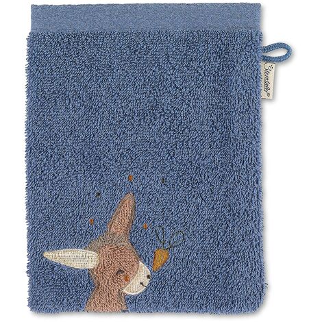 Sterntaler Confezione da 3 guanti da bagno asino Emmilius in spugna (cotone), per bambini, colore blu medio, diversi disegni