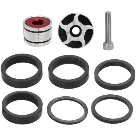 Steuersatz-Unterlegscheiben-Set mit Vorbaukappe und Dübel für 28,6-mm-Gabeln, Schwarz