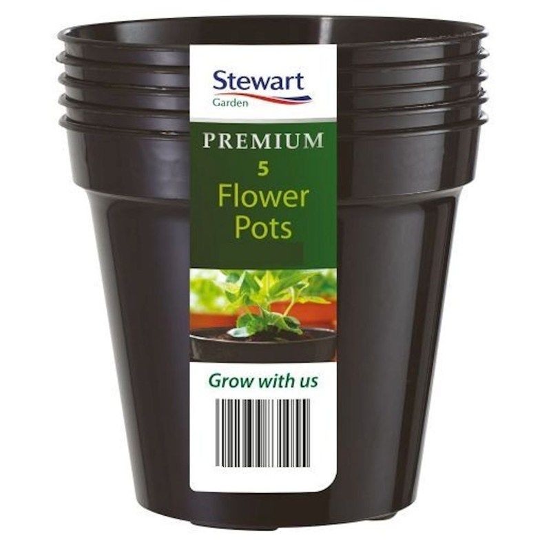 10 Flower Pots - 7.6cm - Black (4830005) - Stewart Garden