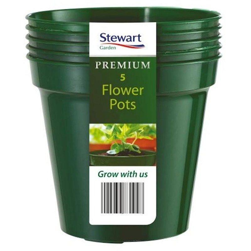 5 Flower Pots - 10cm - Green (4831004) - Stewart Garden