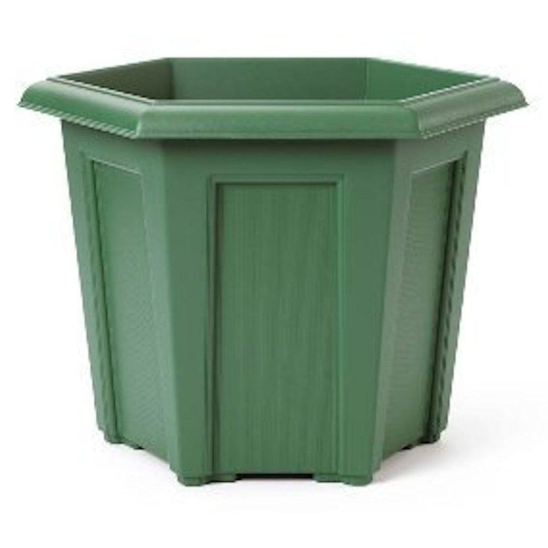 Regency Hexagonal Planter - 40cm - Green (9300019) - Stewart Garden