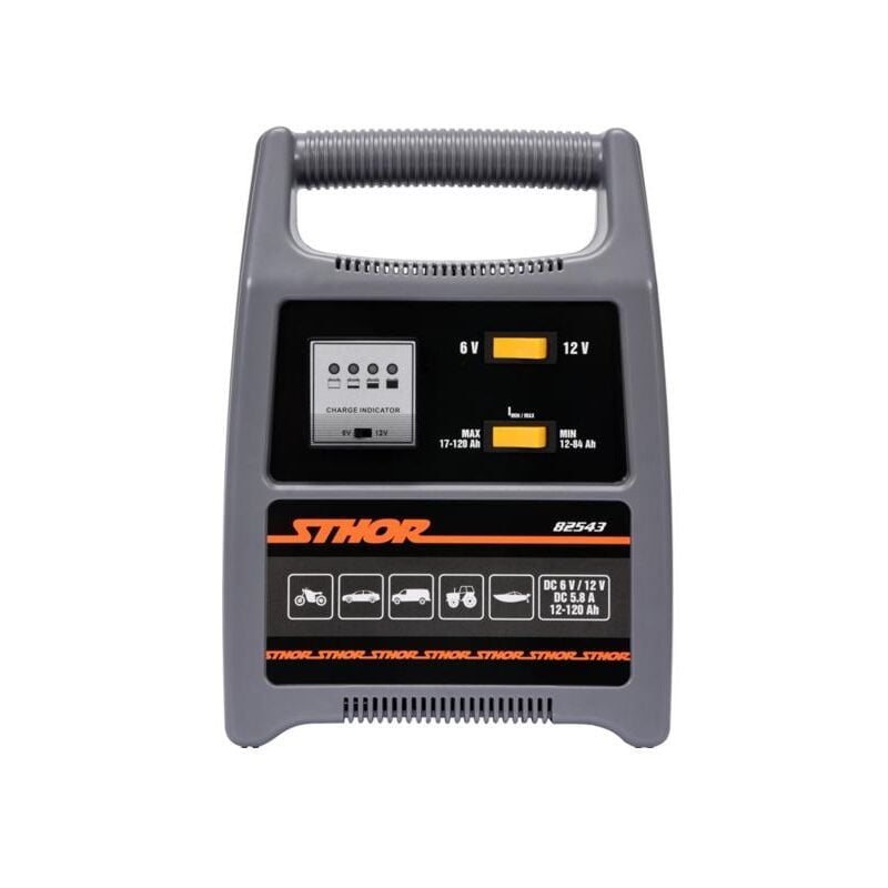 Professional de chargeur de voiture de batterie, 6 - 12 v, 8 a, 12 - 120 Ah indicateur led charge optimale Chargeur de batterie de starter - Sthor