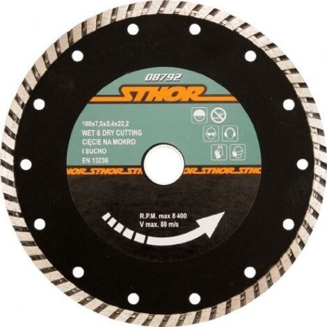 STHOR TURBO DISQUE DIAMANT 125 MM-DIAMÈTRE DE 22,2 EN OPTION (08791) YATO