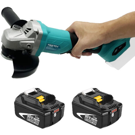 Stichsäge,Hochleistungs-125-mm-Akku-Winkelschleifer, bürstenlos, Schleifmaschine, Schleifmaschine, Ersatz für Makita 18 V + 2 x 5,5 A Li-Ionen-Akku (kein Ladegerät)
