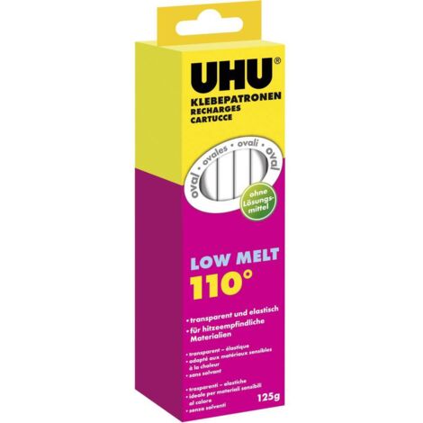Stick colla UHU low melt ovale 125 g 10 pezzi trasparente