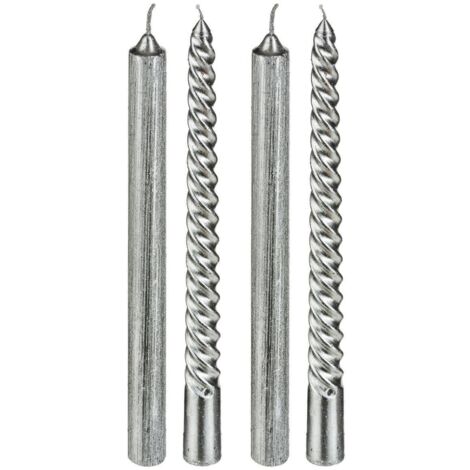 Stick Vela x 4 Plata - Feeric lights & christmas