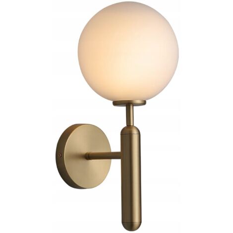 Stick Wall - lámpara de pared moderna, bola lechosa, 32 cm