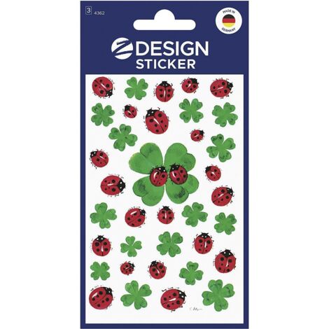 Sticker 4362 Marienkäfer und Kleeblätter 3 Bogen