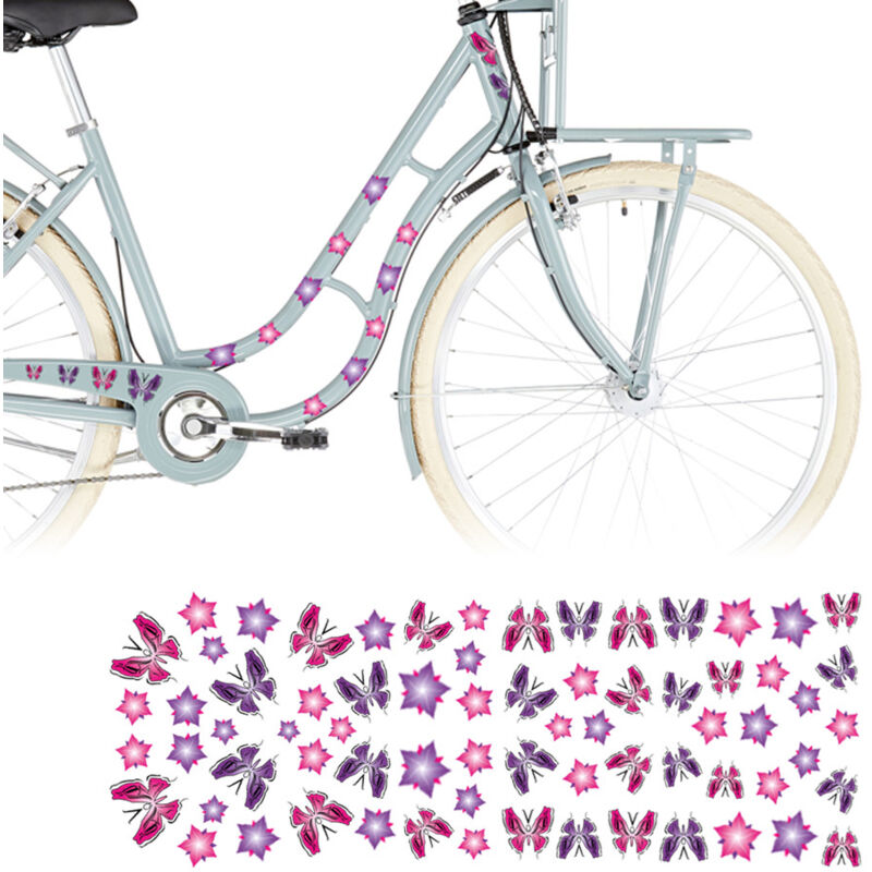 Sticker Adesivi Fiori Farfalle, 50 x 17.5 cm