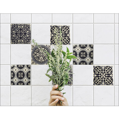 Sticker adhésif déco 15x15 cm, Homestaging relief pour carrelage gris, décorez et donnez du relief à votre intérieur.