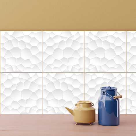 Sticker adhésif homestaging, bulles 3D effet parfait pour salle de bain ou cuisine, x6, 15 cm X 15 cm