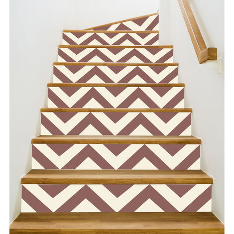 Sticker adhésif homestaging, chevrons Budapest chocolat, x3, 100 cm X 19,5 cm
