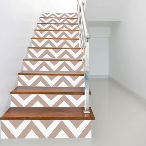 Sticker adhésif homestaging, chevrons Budapest taupe, x3, 100 cm X 19,5 cm