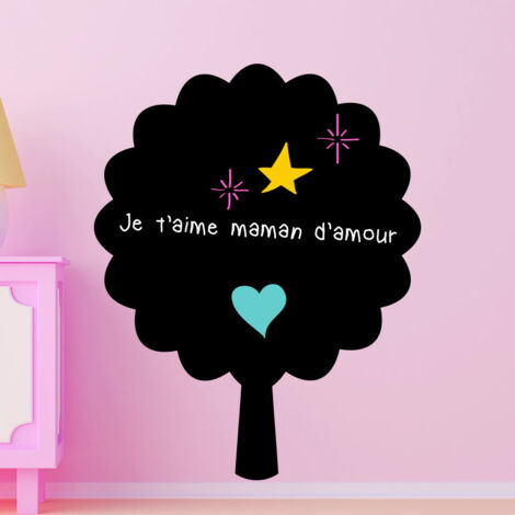 Sticker ardoise tableau noir - stickers muraux adhésif effaçable - ARBRE EN ARDOISE - 45x35cm