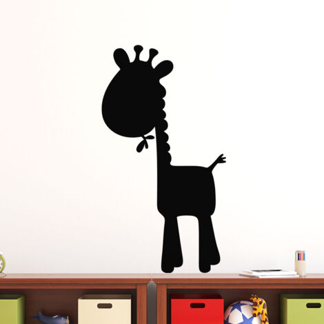 Sticker ardoise tableau noir - stickers muraux adhésif effaçable - CARICATURE GIRAFFE - 30x15cm