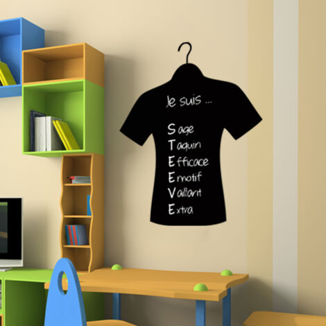 Sticker ardoise tableau noir - stickers muraux adhésif effaçable - CHEMISE POUR HOMME - 50x40cm