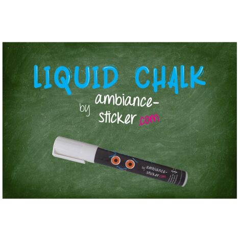Sticker ardoise tableau noir - stickers muraux adhésif effaçable - CRAIE LIQUIDE POUR ARDOISE - 3MM BLANC