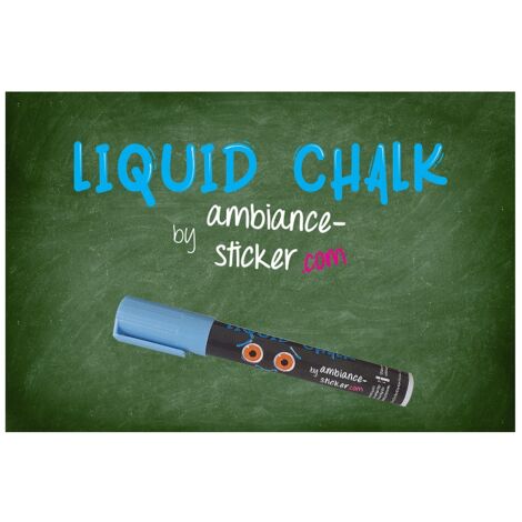 Sticker ardoise tableau noir - stickers muraux adhésif effaçable - CRAIE LIQUIDE POUR ARDOISE, TABLEAU BLANC, VITRE - 3MM BLEU