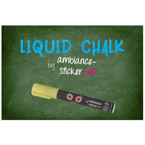 Sticker ardoise tableau noir - stickers muraux adhésif effaçable - CRAIE LIQUIDE POUR ARDOISE, TABLEAU BLANC, VITRE - 3MM JAUNE