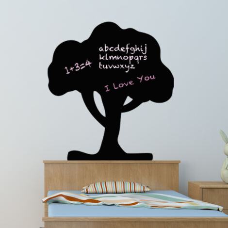 Sticker ardoise tableau noir - stickers muraux adhésif effaçable - GRAND ARBRE - 30x30cm